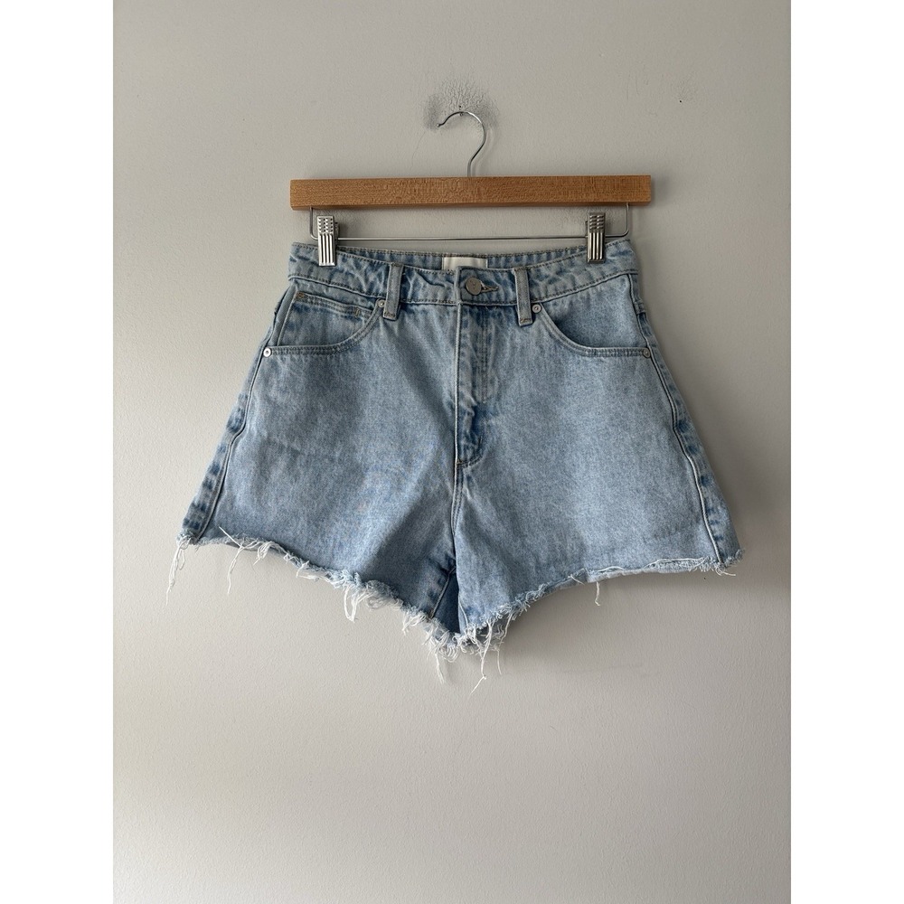 Abrand Venice Women's Blue Cut Off Raw Hem High Rise Light Size 26 - Picture 3 of 8